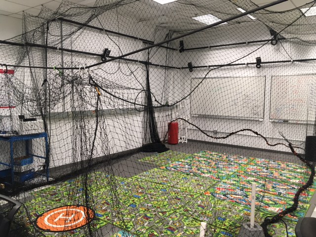 netted indoor flying area